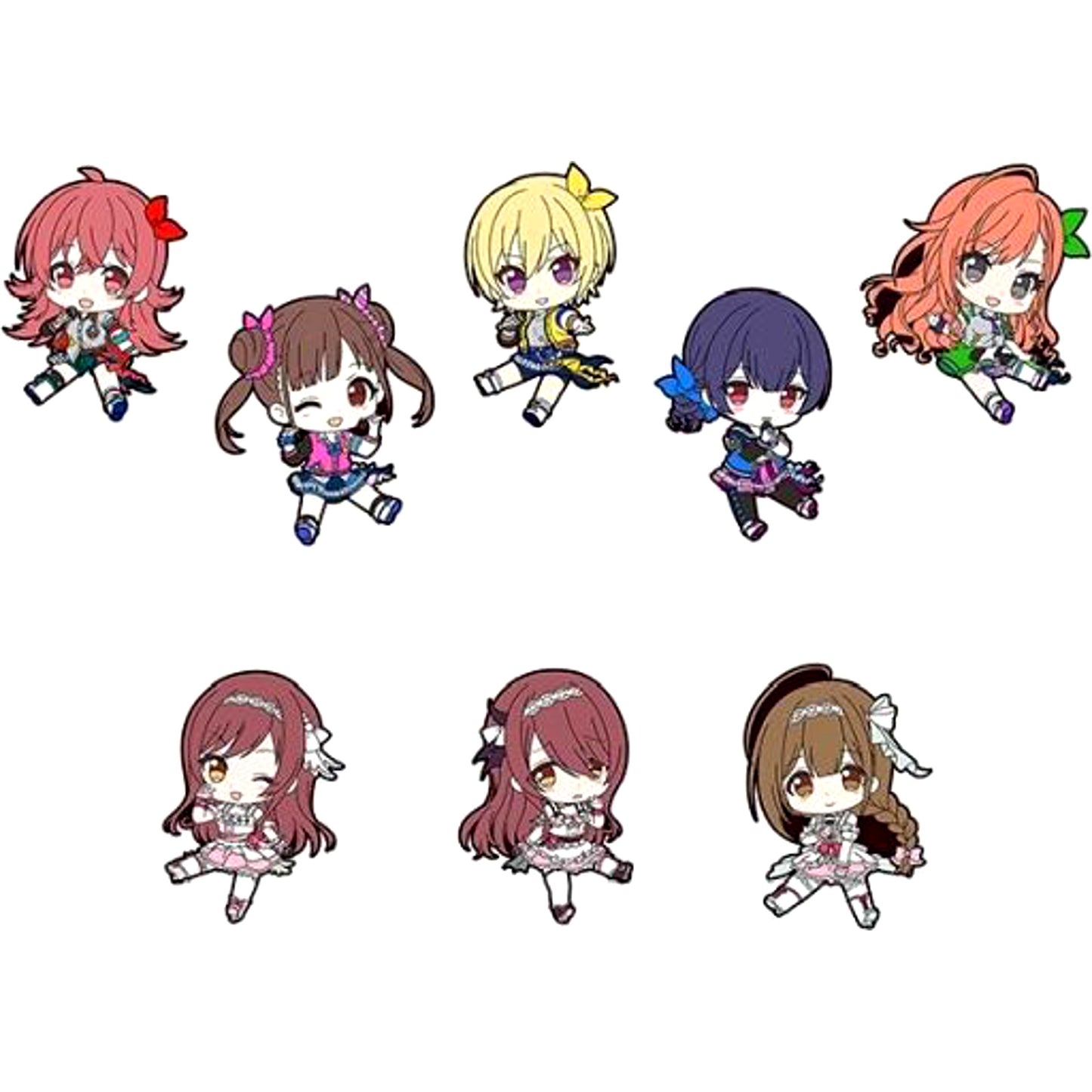 Set of 8 The Idolmaster Shiny Colors Petanko Trading Rubber Strap Vol.2 [USED]