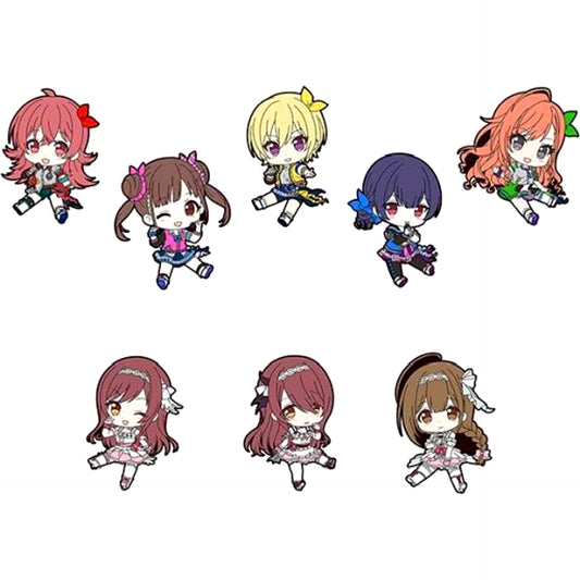 Set of 8 The Idolmaster Shiny Colors Petanko Trading Rubber Strap Vol.2 [USED]