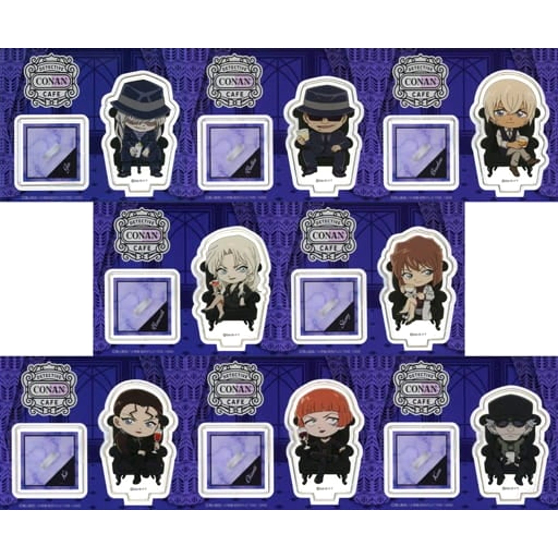 Detective Conan Gin & Others All 8 Types Set Cafe Hotel Lounge Luxury Mini Acrylic Stand B Acrylic Stands [USED]