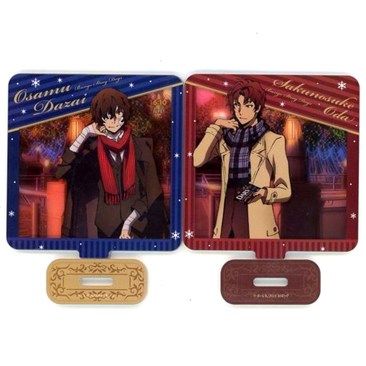 Osamu Dazai & Sakunosuke Oda Set of 2 Acrylic Stands Bungo Stray Dogs x DARS Tin Bonus Item [USED]