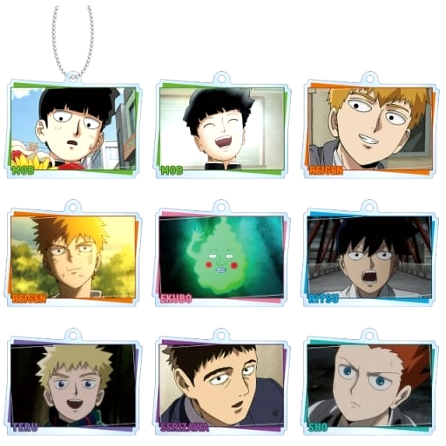 Mob Psycho 100 III Shigeo Kageyama & Others Trading Scene Acrylic Keychain All 9 Types Set Keychains [USED]