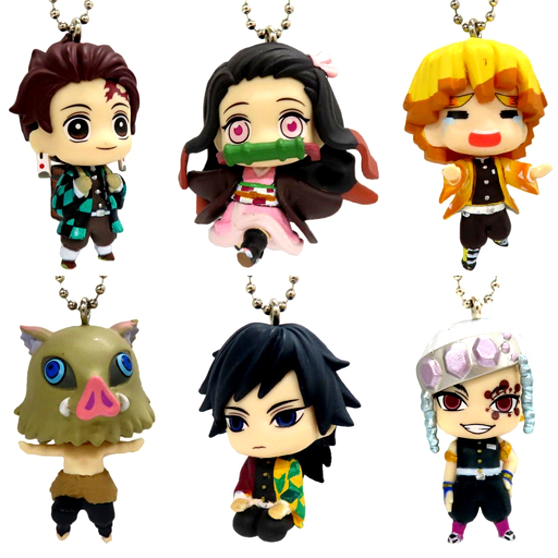 Set of 6 Demon Slayer Purapura Mascot [USED]