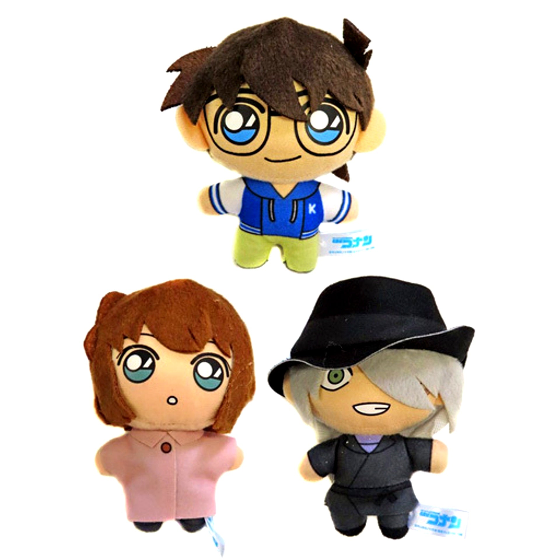 Set of 3 Detective Conan Mascot Conan & Haibara & Gin EX [USED]