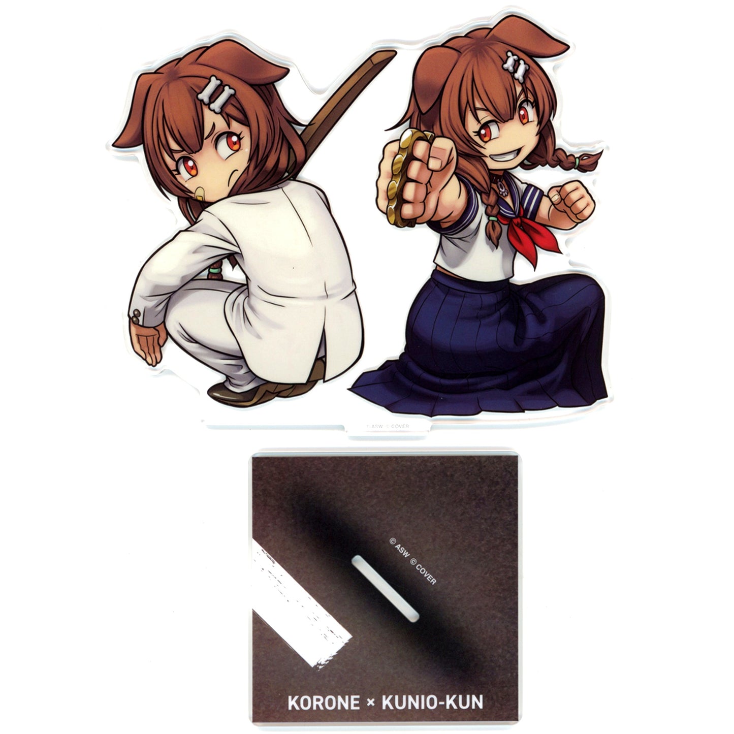 Inugami Korone VTuber Hololive Inugami Korone x Nekketsu Koha Kunio-kun Collaboration Acrylic Stand [USED]