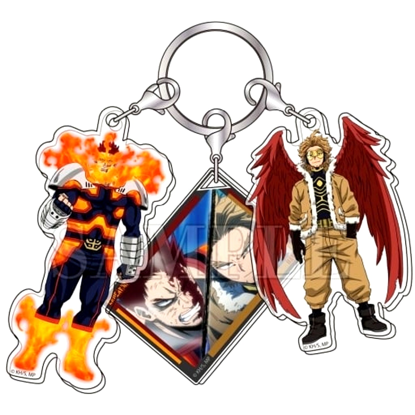 Endeavor & Hawks My Hero Academia 3 Charm Keychain [USED]