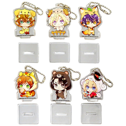 Joseffy & Others Temirana Koku no Tsuiteru Hime to Tsuitenai Kishidan Set of 6 Newly Drawn Chibi Character Acrylic Stand Keychain Switch Software Special Edition Special Stella Set Included Bonus [USED]