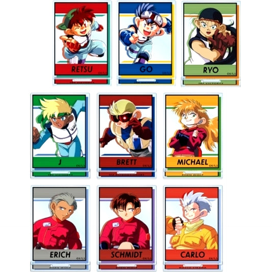 Set of 9 Bakuso Kyodai Let's & Go!! Trading Acrylic Stand [USED]