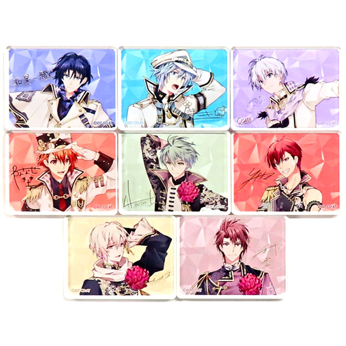 Set of 8 IDOLiSH7 Original Ver. Acrylic Block Collection ABOX BLACK or WHITE LIVE SHOWDOWN [USED]