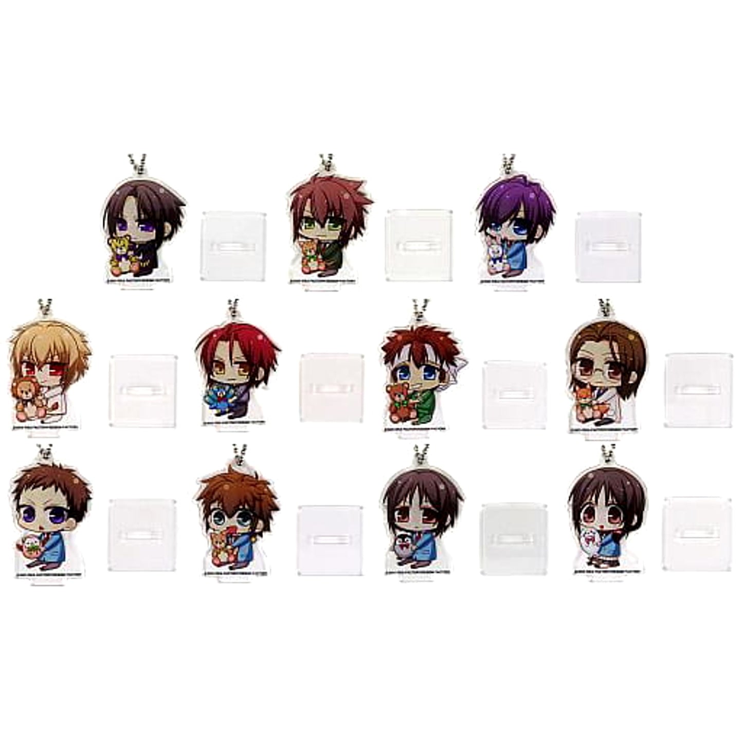 Hakuouki SSL: Sweet School Life for Nintendo Switch Soshi Okita & Others Newly Drawn Chibi Character Acrylic Stand Keychain Switch Software Special Stella Set Included Bonus Set of 11 Keychains [USED]