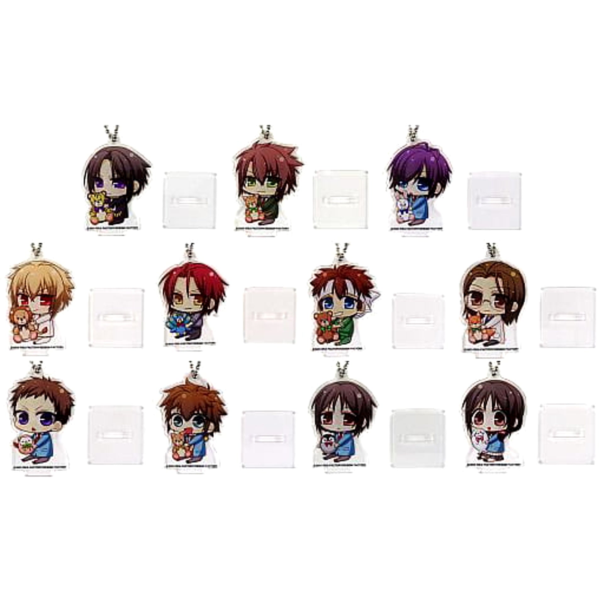 Hakuouki SSL: Sweet School Life for Nintendo Switch Soshi Okita & Others Newly Drawn Chibi Character Acrylic Stand Keychain Switch Software Special Stella Set Included Bonus Set of 11 Keychains [USED]