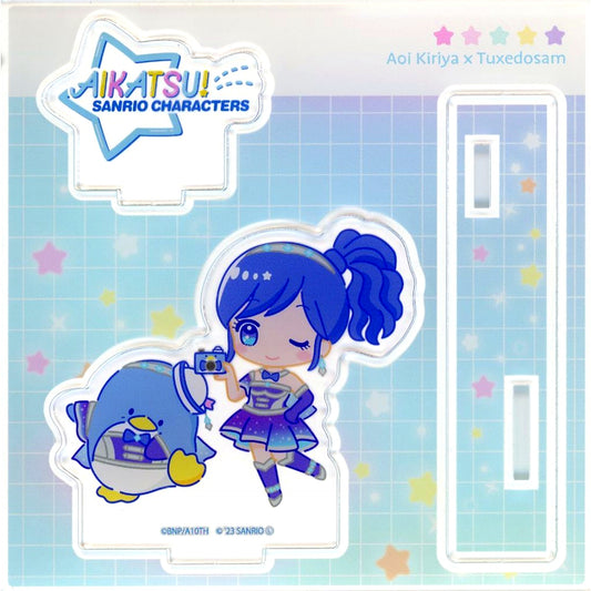 Aoi Kiriya x Tuxedo Sam 02. Mini Character Illustration Acrylic Figure Plate Aikatsu! x Sanrio Characters [USED]