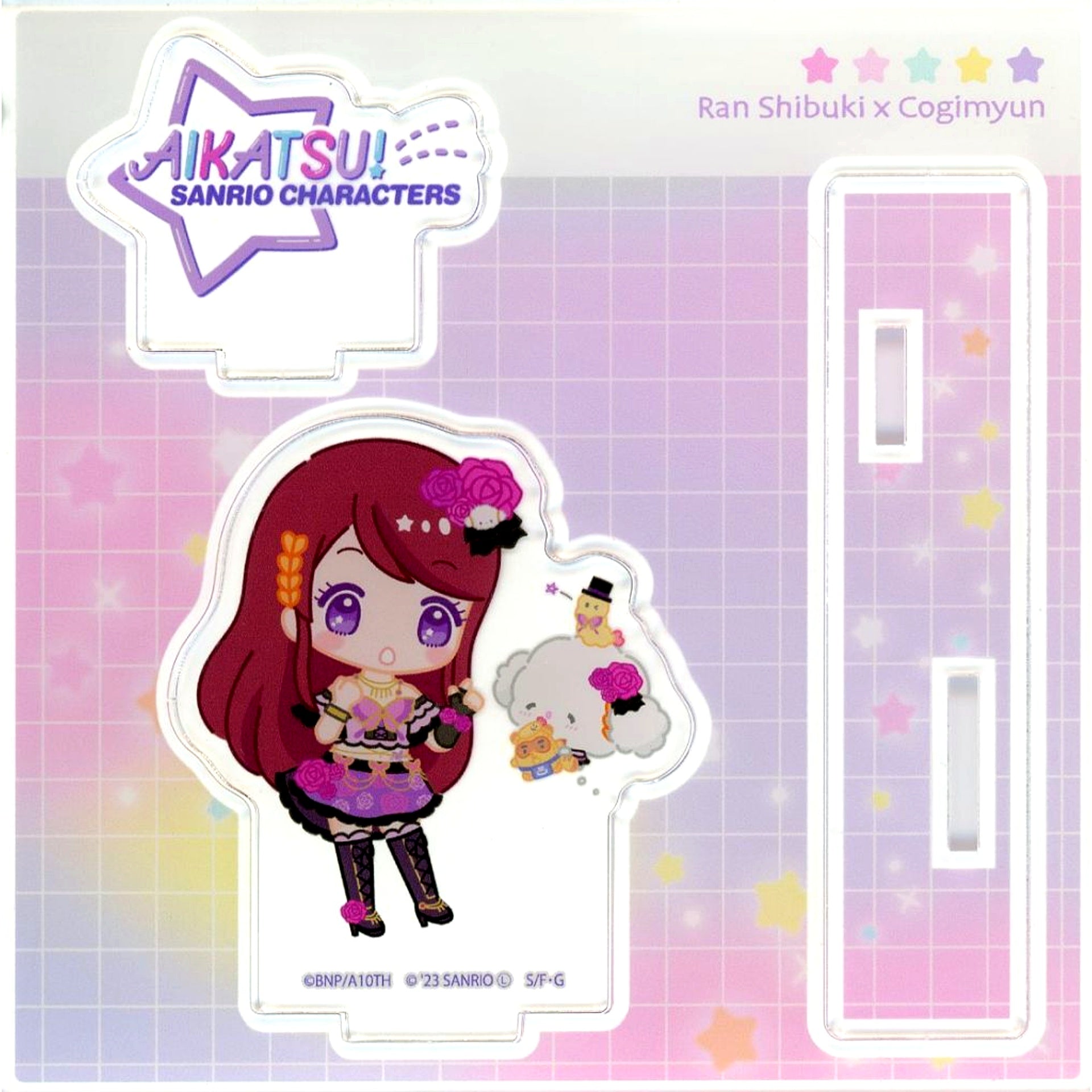 Ran Shibuki x Cogimyun 03. Mini Character Illustration Acrylic Figure Plate Aikatsu! x Sanrio Characters [USED]