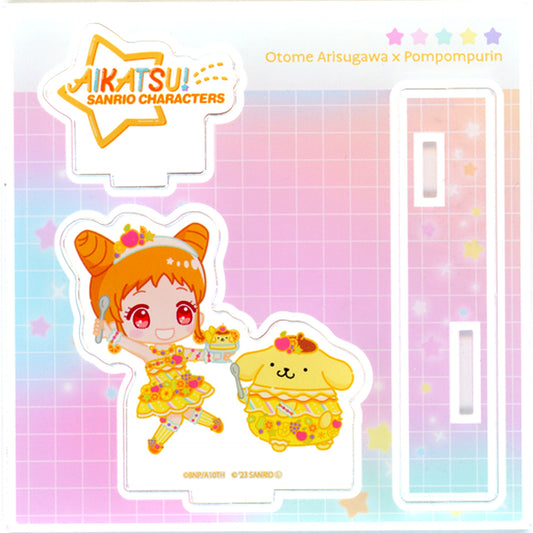 Otome Arisugawa x Pompompurin 04. Mini Character Illustration Aikatsu! x Sanrio Characters Acrylic Figure Plate [USED]