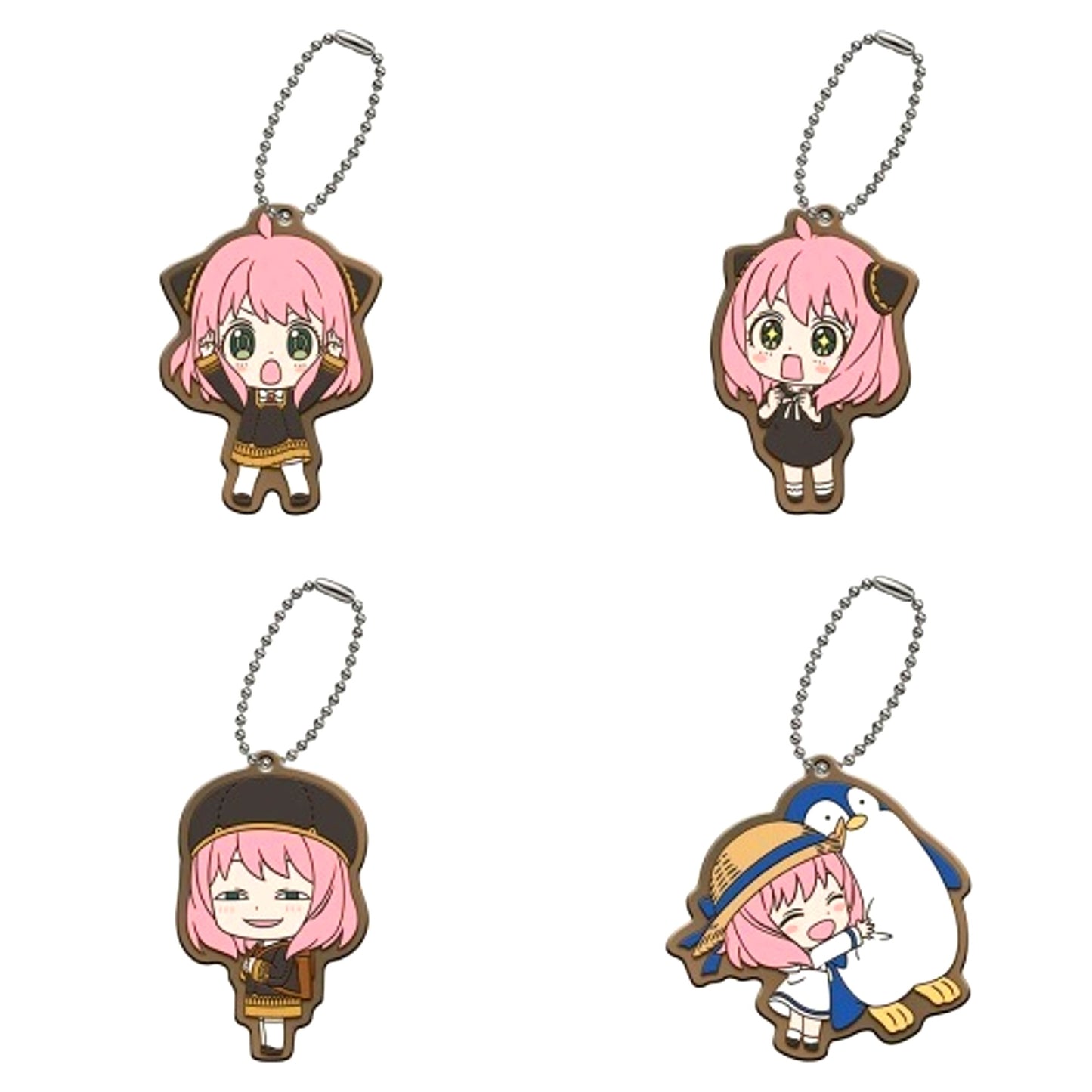 Set of 4 SPY x FAMILY Rubber Mascot Gashapon Kuji Anya Ippai Assort Prize B [USED]