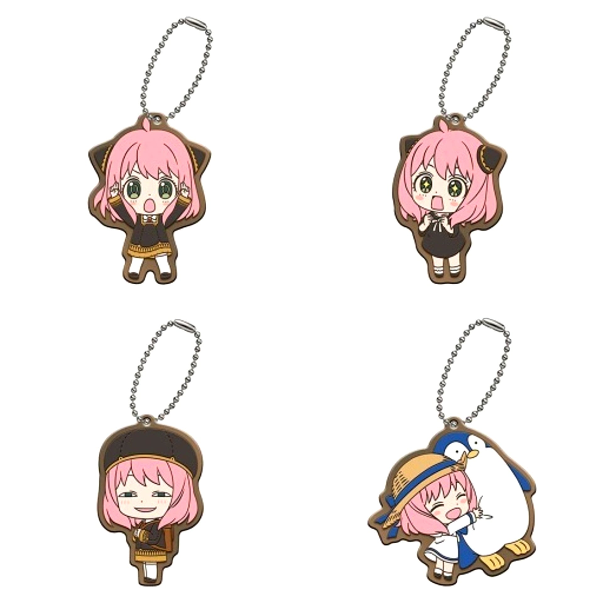 Set of 4 SPY x FAMILY Rubber Mascot Gashapon Kuji Anya Ippai Assort Prize B [USED]