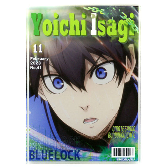 Yoichi Isagi Ego Magazine Motif Acrylic Block Blue Lock x Bunbougu Cafe [USED]