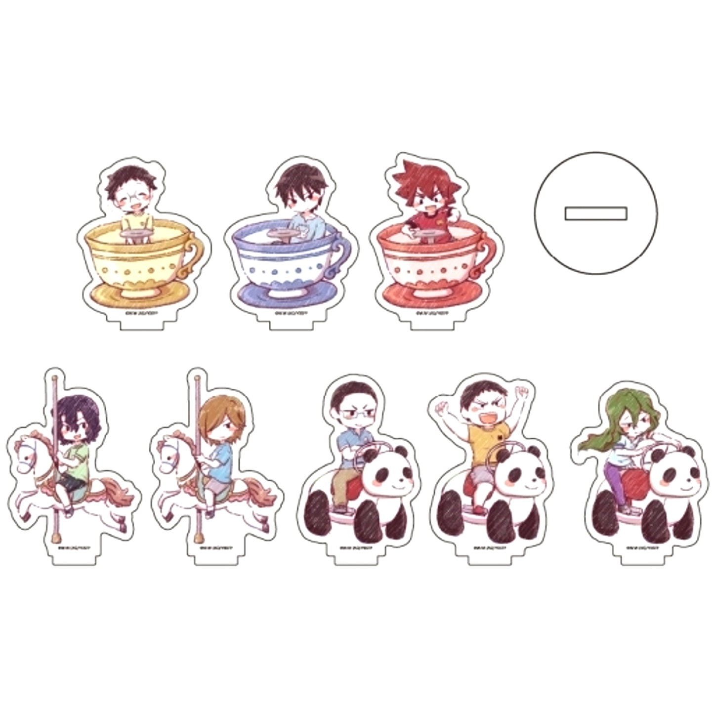 Set of 8 Yowamushi Pedal LIMIT BREAK Acrylic Petit Stand 02. GraffArt Illustration [USED]