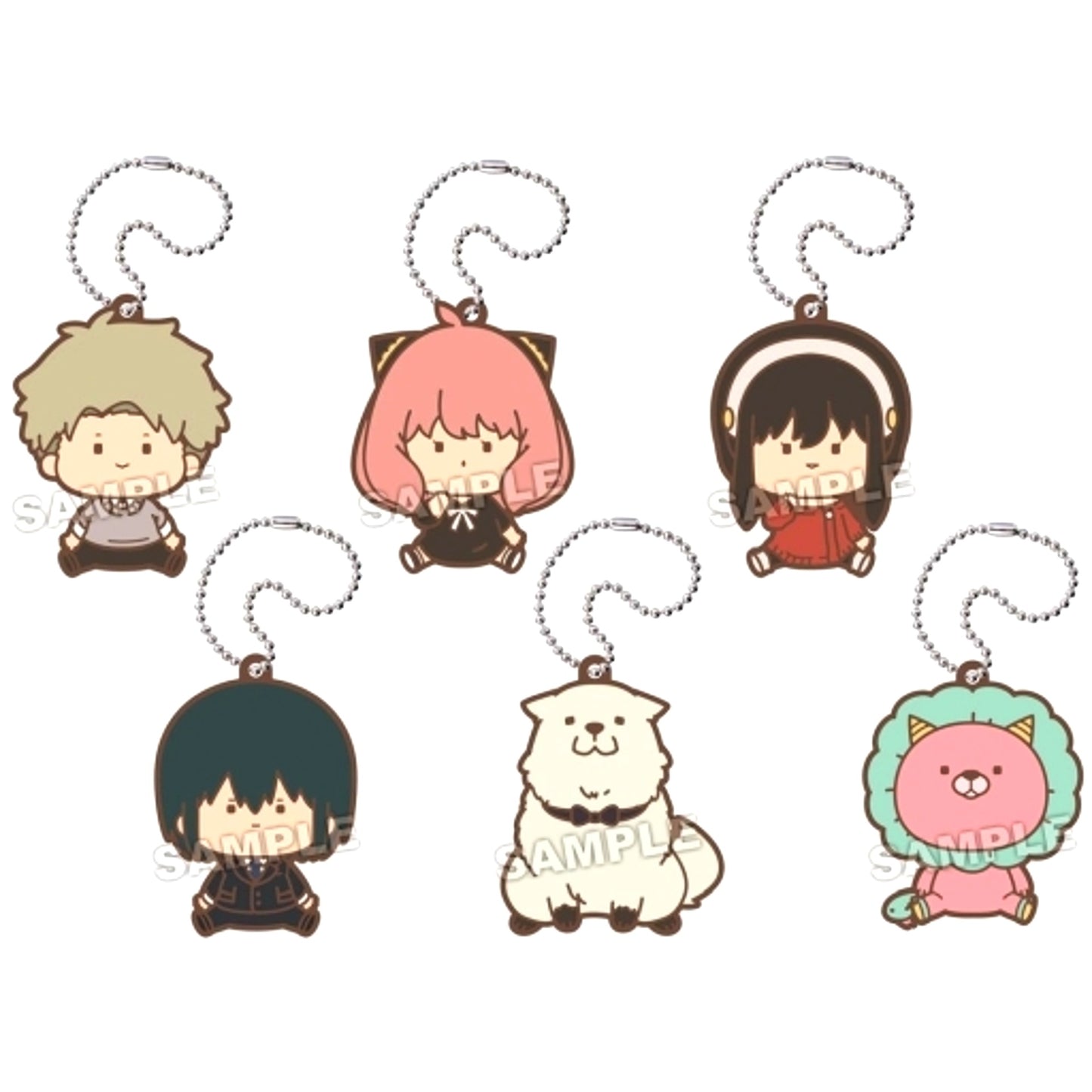 Set of 6 Chubby Chubby SPY x FAMILY Rubber Keychain [USED]