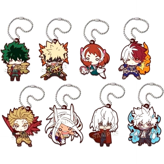 Set of 8 Nitotan My Hero Academia Hero VS Villain Rubber Mascot [USED]