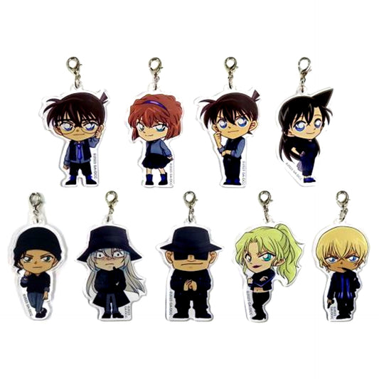Set of 9 Detective Conan Black Iron Submarine Acrylic Charm Collection Movie Goods [USED]