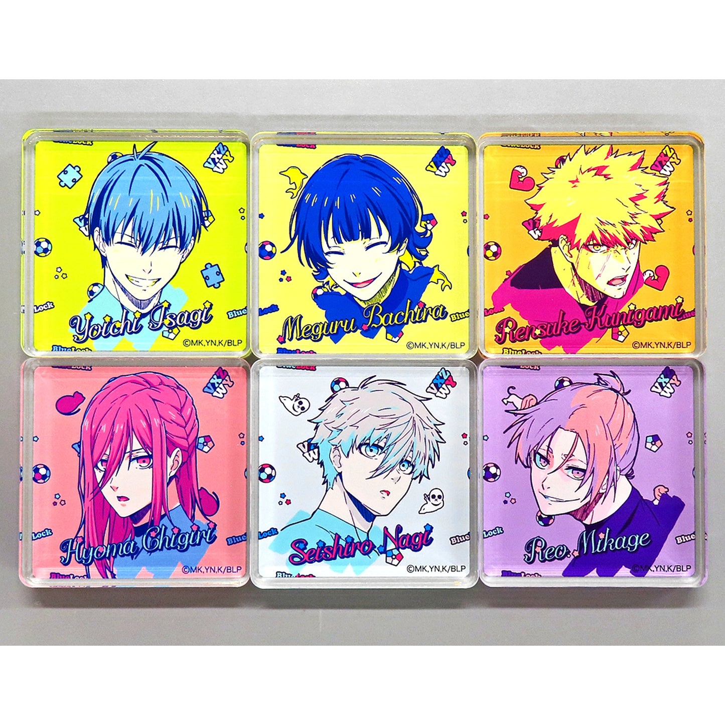 Set of 6 Blue Lock Trading Mini Acrylic Block [USED]