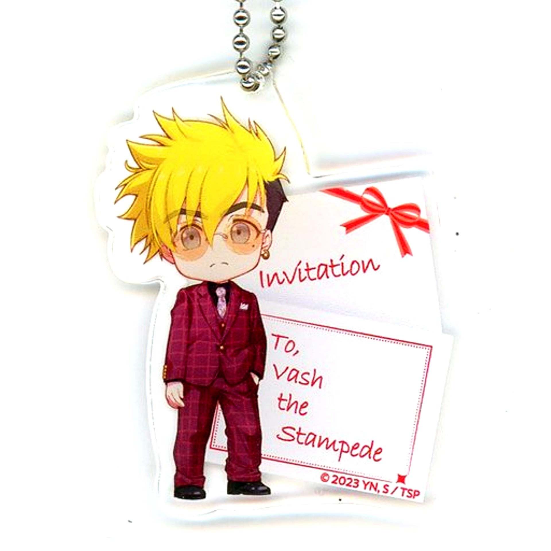 Vash the Stampede Trigun Stampede x Karaoke no Tetsujin Trading Acrylic Keychain [USED]