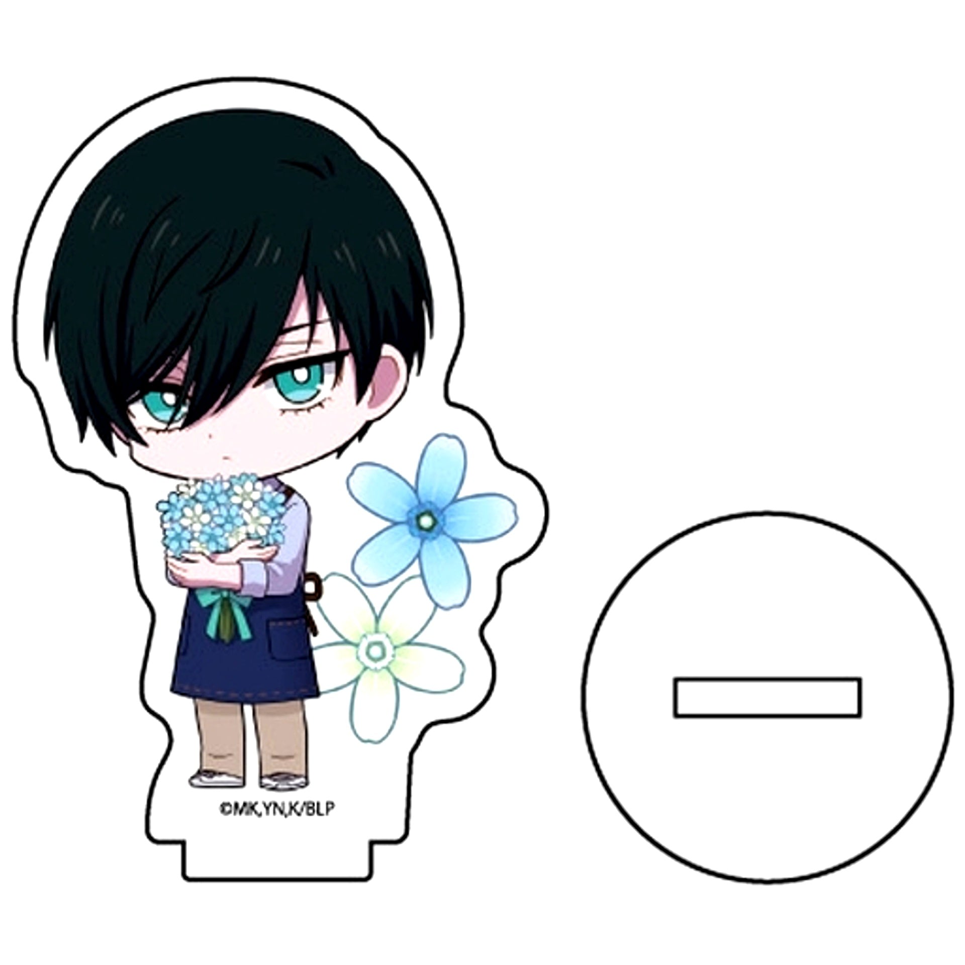Rin Itoshi 05. Flower Ver. Blue Lock Mini Character Illustration Acrylic Petit Stand [USED]