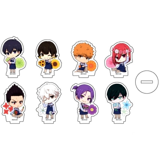 Set of 8 05. Flower Ver. Blue Lock Mini Character Illustration Acrylic Petit Stand [USED]