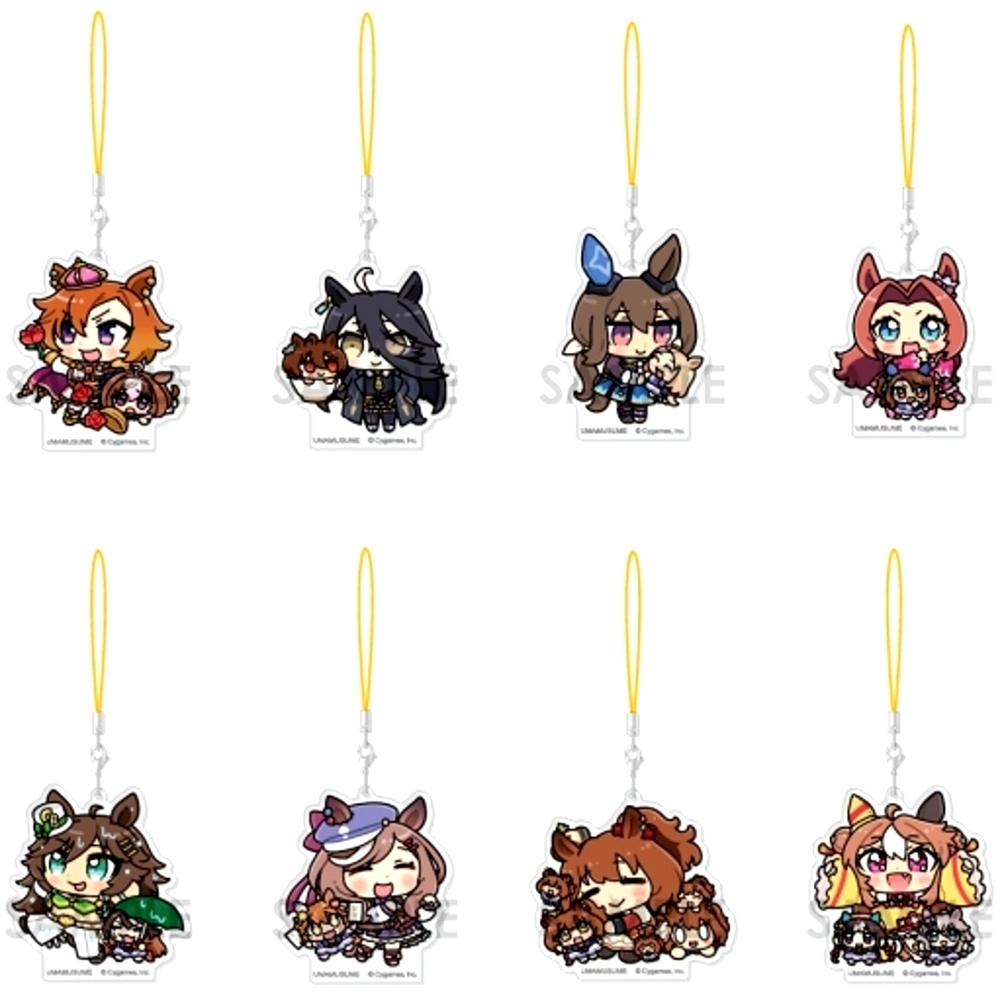 Set of 8 Umamusume Pretty Derby Acrylic Strap With Plush Vol.4 [USED]