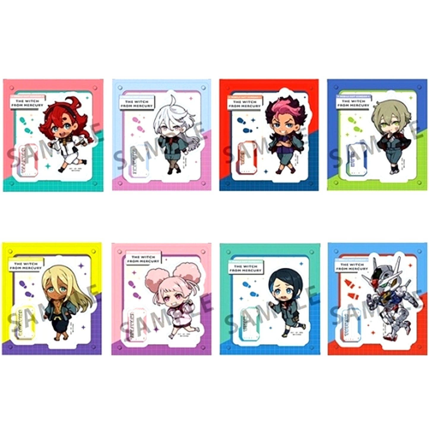 Set of 8 Mobile Suit Gundam: The Witch from Mercury Tokotoko Acrylic Stand [USED]
