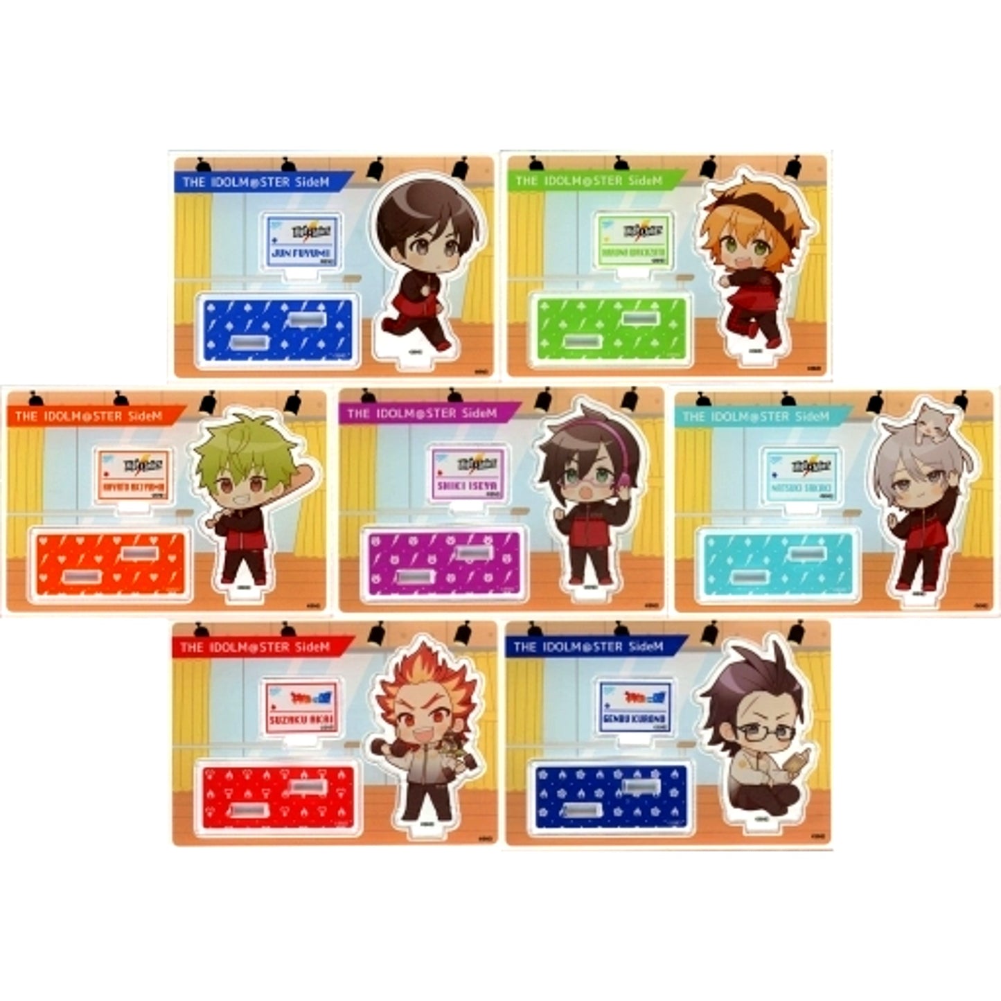 Set of 7 Idolmaster SideM x Don Quijote Trading Acrylic Stand [USED]
