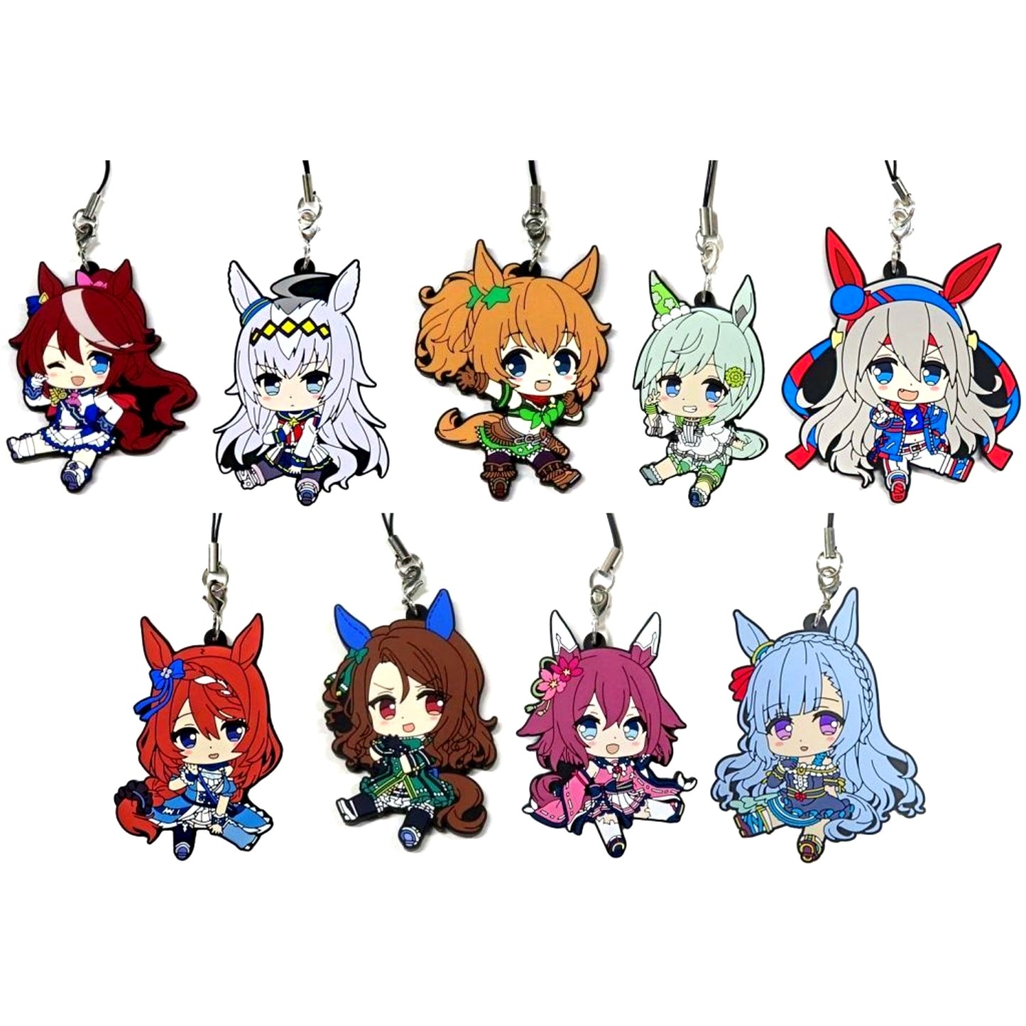 Set of 9 Umamusume: Pretty Derby Petanko Trading Rubber Strap Vol.2 [USED]
