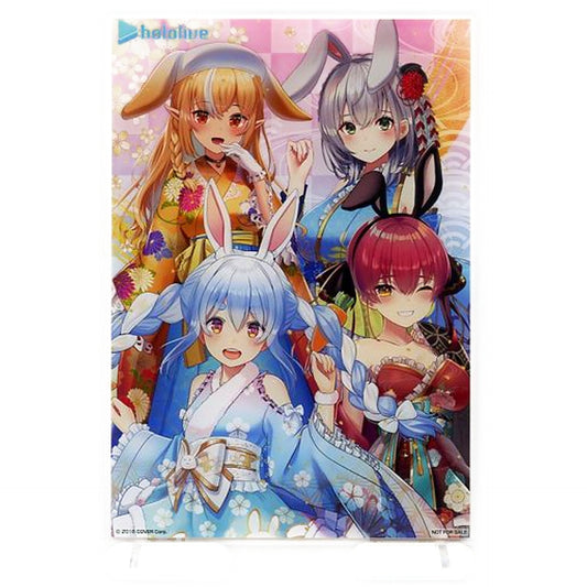 VTuber Hololive Usada Pekora & Others Acrylic Panel Japan Post 2023 New Year Lottery Postcard Exclusive Second Prize Acrylic Stands [USED]