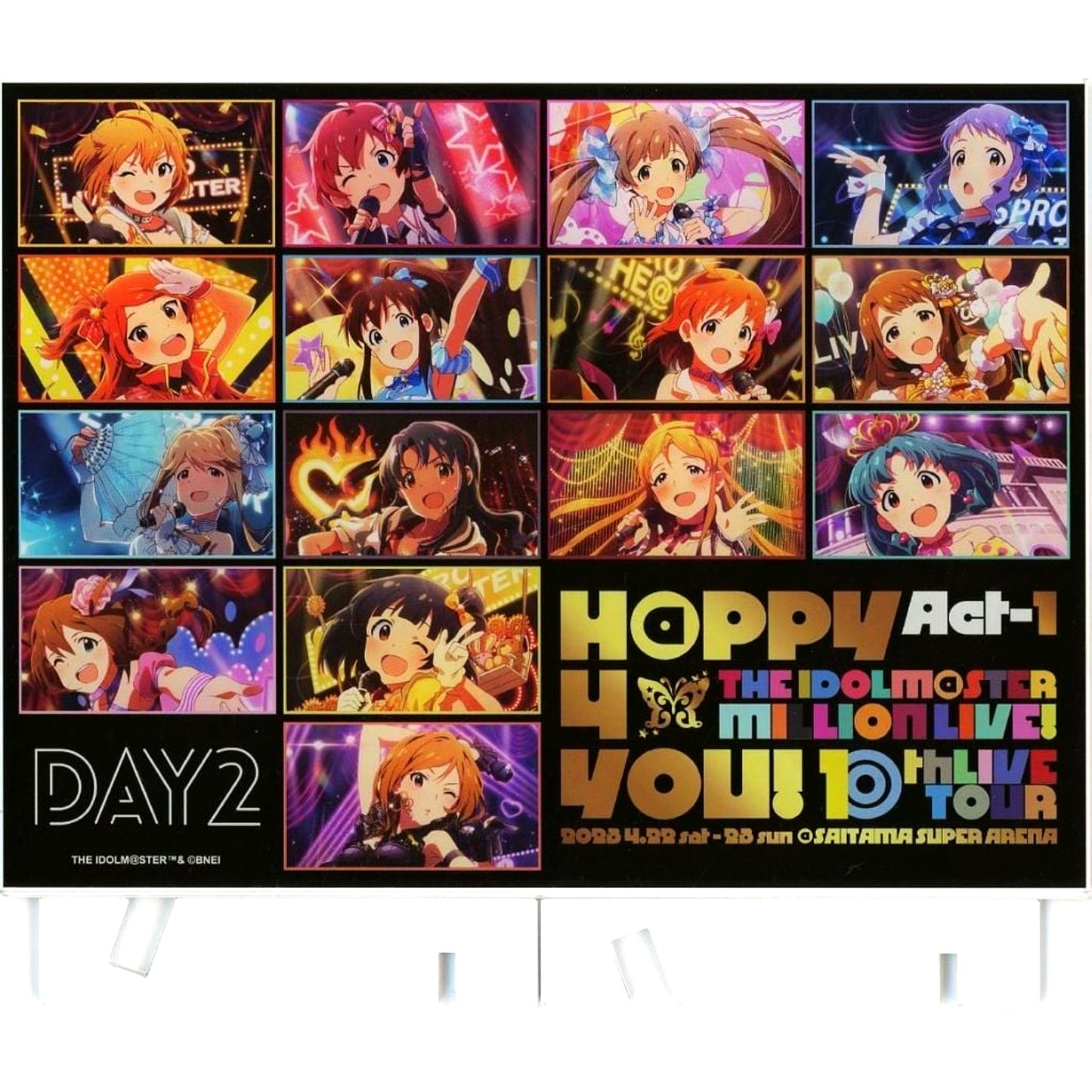 Group THE IDOLM@STER MILLION LIVE! DAY2 Commemorative Official Acrylic Panel 10thLIVE TOUR Act-1 [USED]