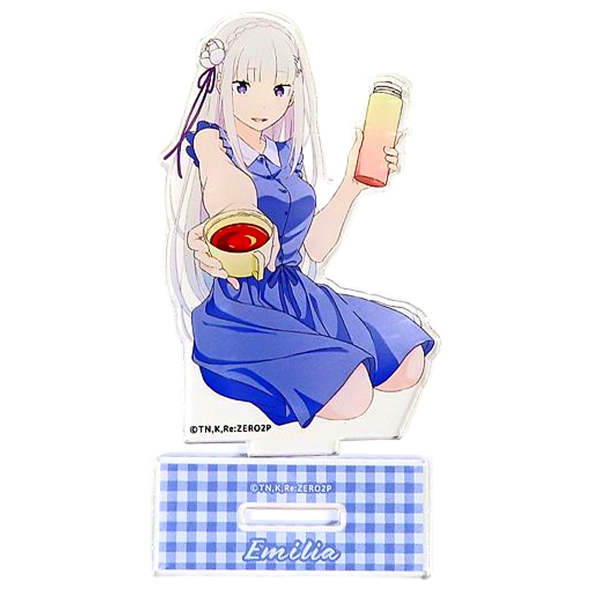 Emilia Re:ZERO -Starting Life in Another World- Online Kuji Acrylic Stand Picnic Ver. Kujibikido Limited Prize B-1 [USED]