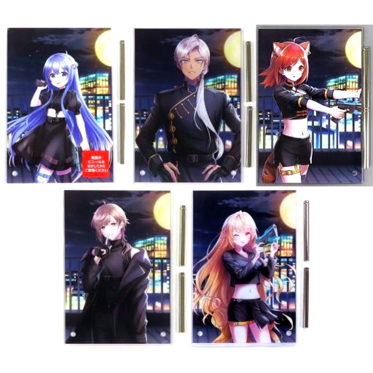 Set of 5 Virtual YouTuber Nijisanji Kuji Square Acrylic Panel C Prize [USED]