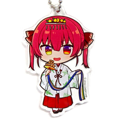 VTuber Hololive Houshou Marine Chibi Chara Trading Acrylic Keychain Priestess Outfit Ver. Kanda Festival & Atre Akihabara Hololive Kanda Festival 2023 Exclusive Keychains [USED]