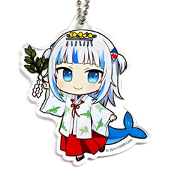 VTuber Hololive Gawr Gura Chibi Chara Trading Acrylic Keychain Priestess Outfit Ver. Kanda Festival & Atre Akihabara Hololive Kanda Festival 2023 Exclusive Keychains [USED]