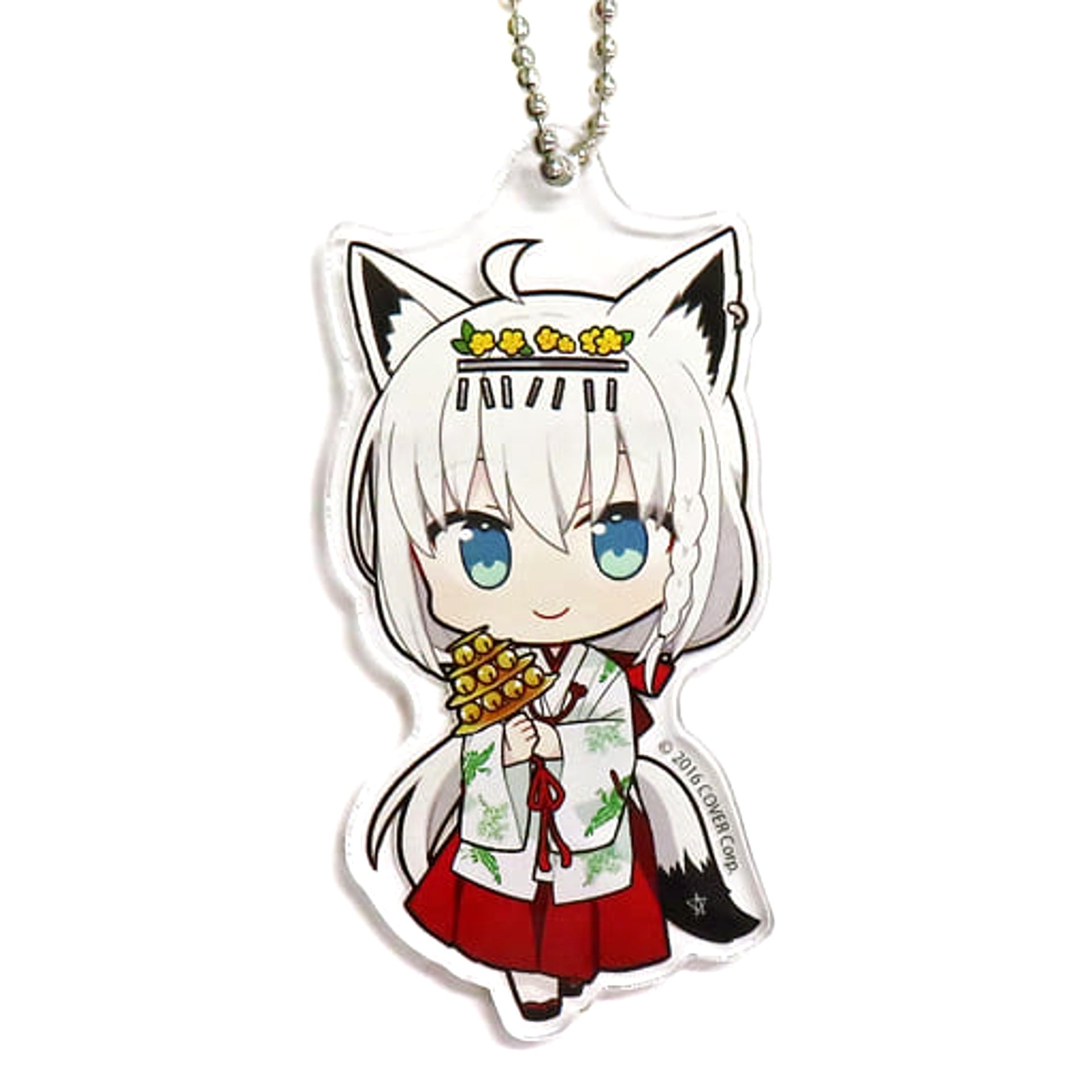 VTuber Hololive Shirakami Fubuki Chibi Chara Trading Acrylic Keychain Priestess Outfit Ver. Kanda Festival & Atre Akihabara Hololive Kanda Festival 2023 Exclusive Keychains [USED]
