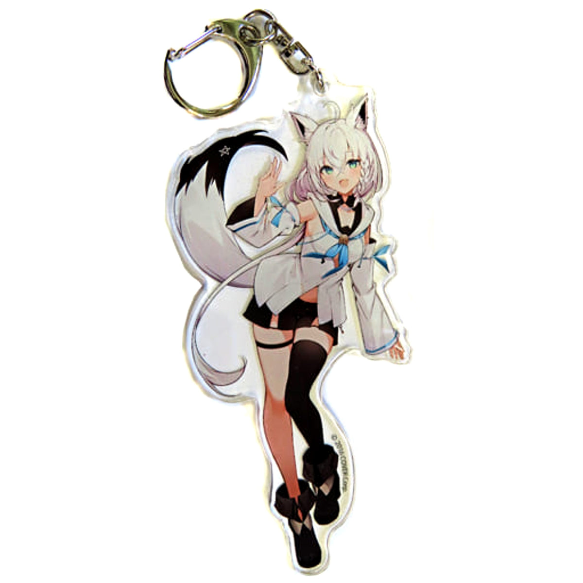 VTuber Hololive Shirakami Fubuki Normal Costume Acrylic Keychain Kanda Festival & Atre Akihabara Hololive Kanda Festival 2023 Exclusive Keychains [USED]