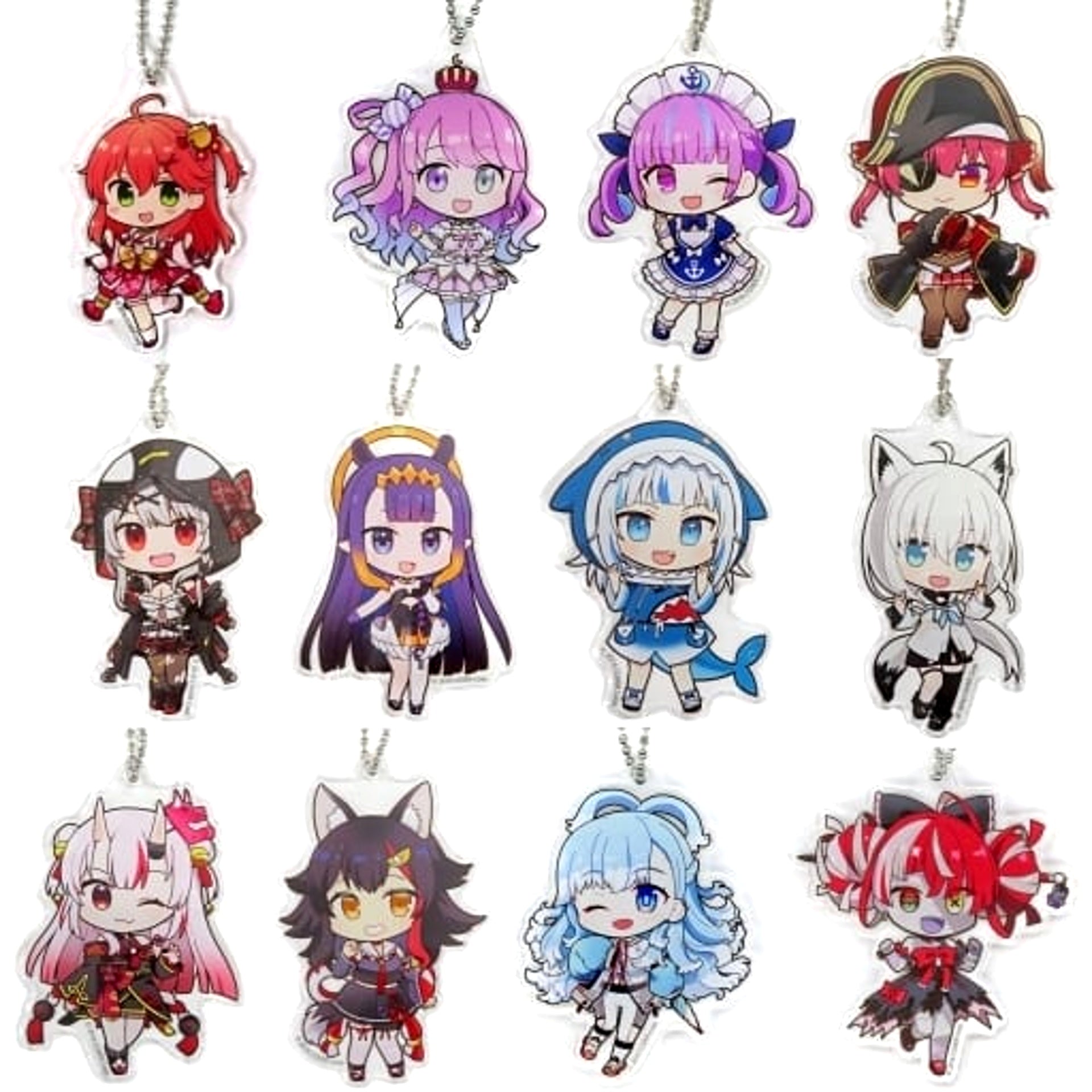 VTuber Hololive Sakura Miko & Others All 12 Types Set Chibi Chara Trading Acrylic Keychain Normal Costume Ver. Kanda Festival & Atre Akihabara Hololive Kanda Festival 2023 Exclusive Keychains [USED]