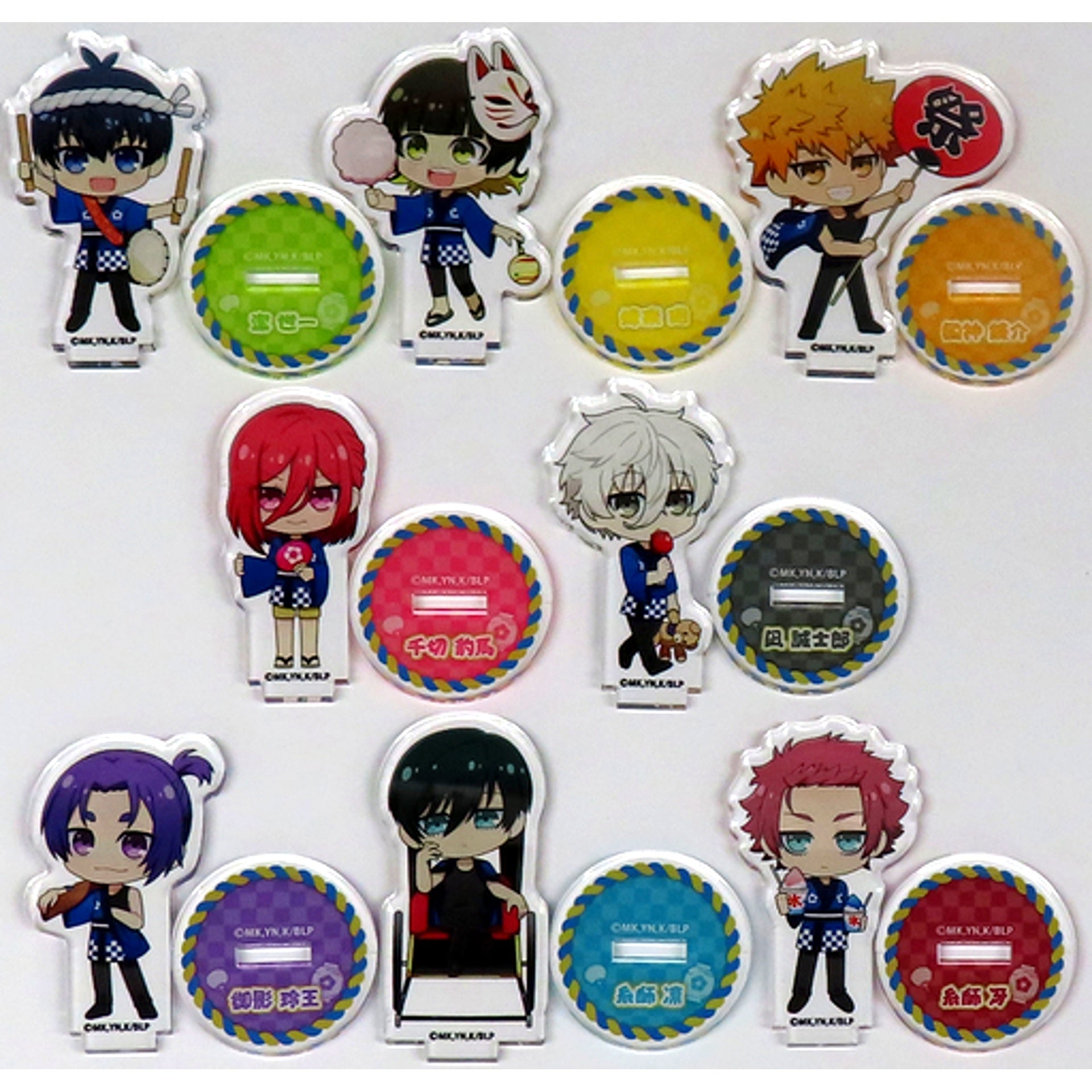 Set of 8 Blue Lock Kanda Matsuri Support Campaign Pop Up Store Trading Chibi Character Acrylic Stand [USED]