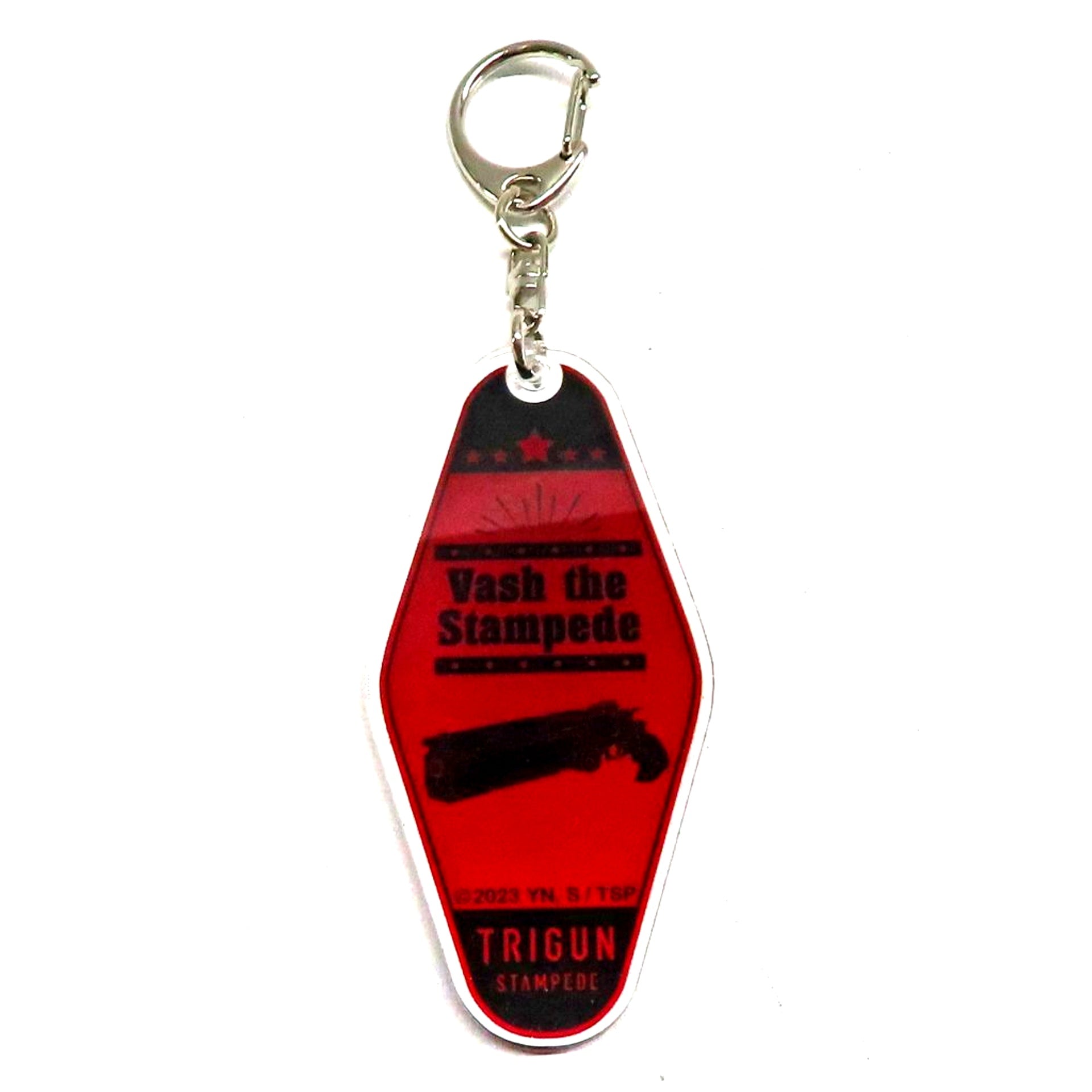 Vash the Stampede Nicholas D. Wolfwood TRIGUN STAMPEDE Motel Keychain POP UP SHOP in Marui [USED]