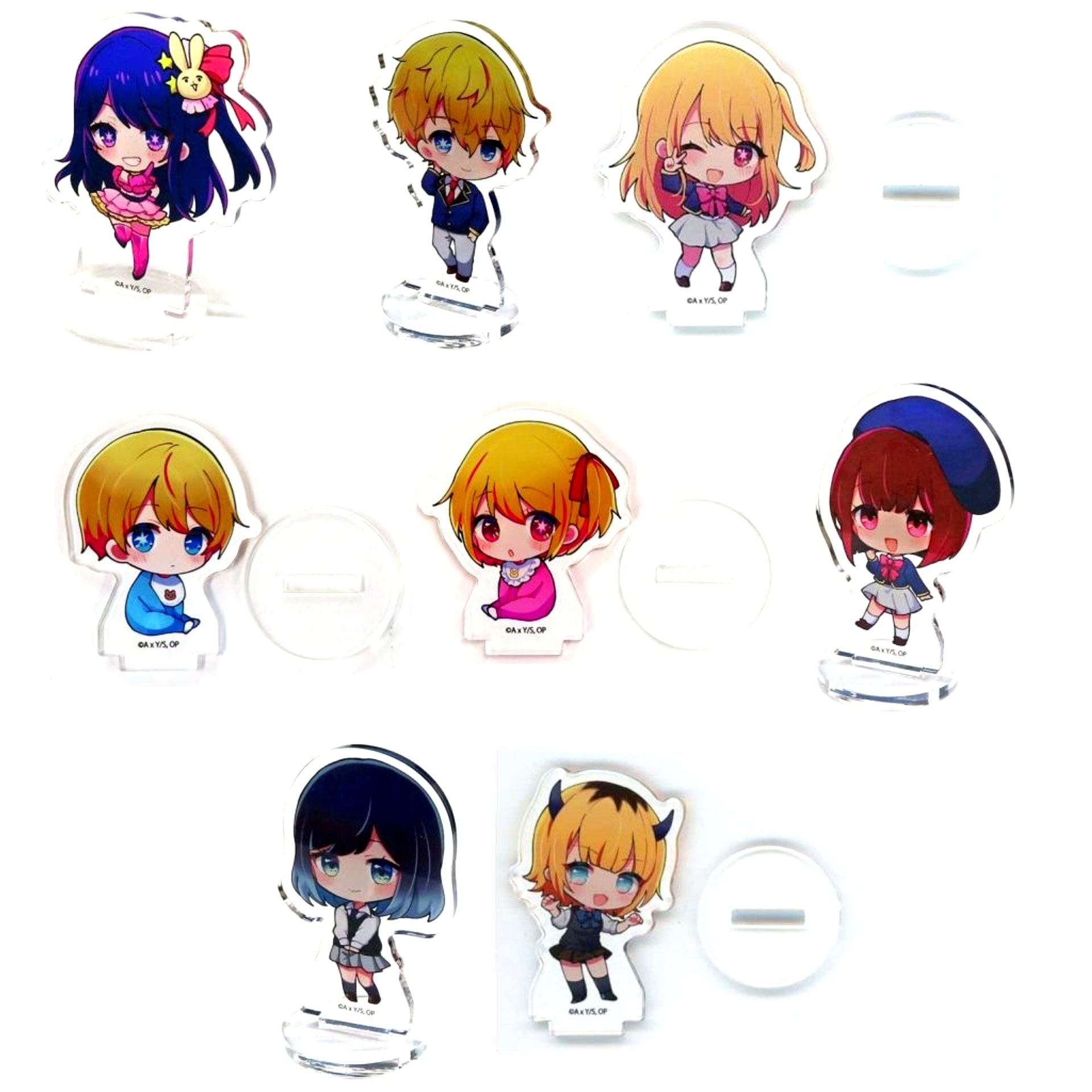 Set of 8 Oshi no Ko x TSUTAYA Ano Ko to Odekake Acrylic Petit Stand SD [USED]