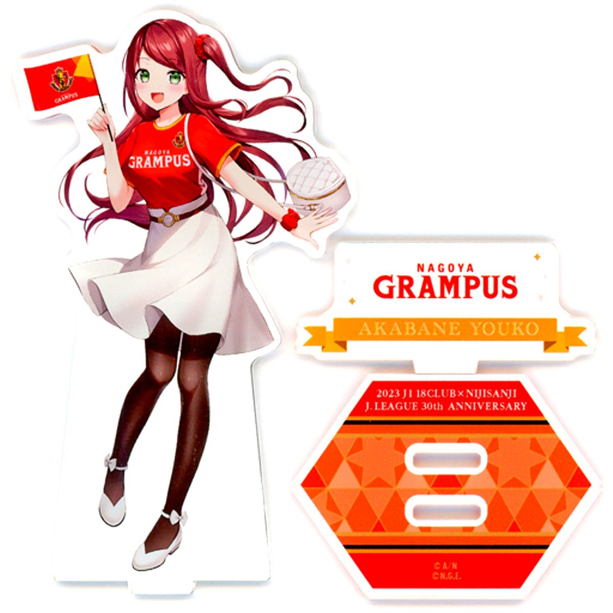 Akabane Youko Virtual YouTuber Nijisanji Nagoya Grampus Acrylic Stand Rakuten Collection 2023 J1 18 Clubs Pattern B B-11 Prize [USED]