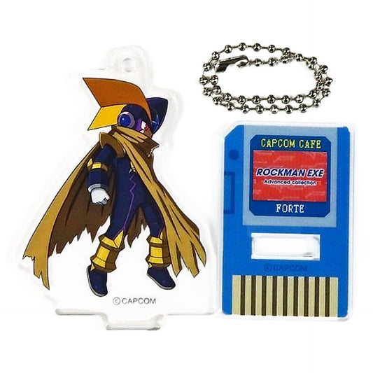 Mega Man Battle Network Forte Trading Acrylic Stand Keychain Capcom Cafe Limited Keychains [USED]