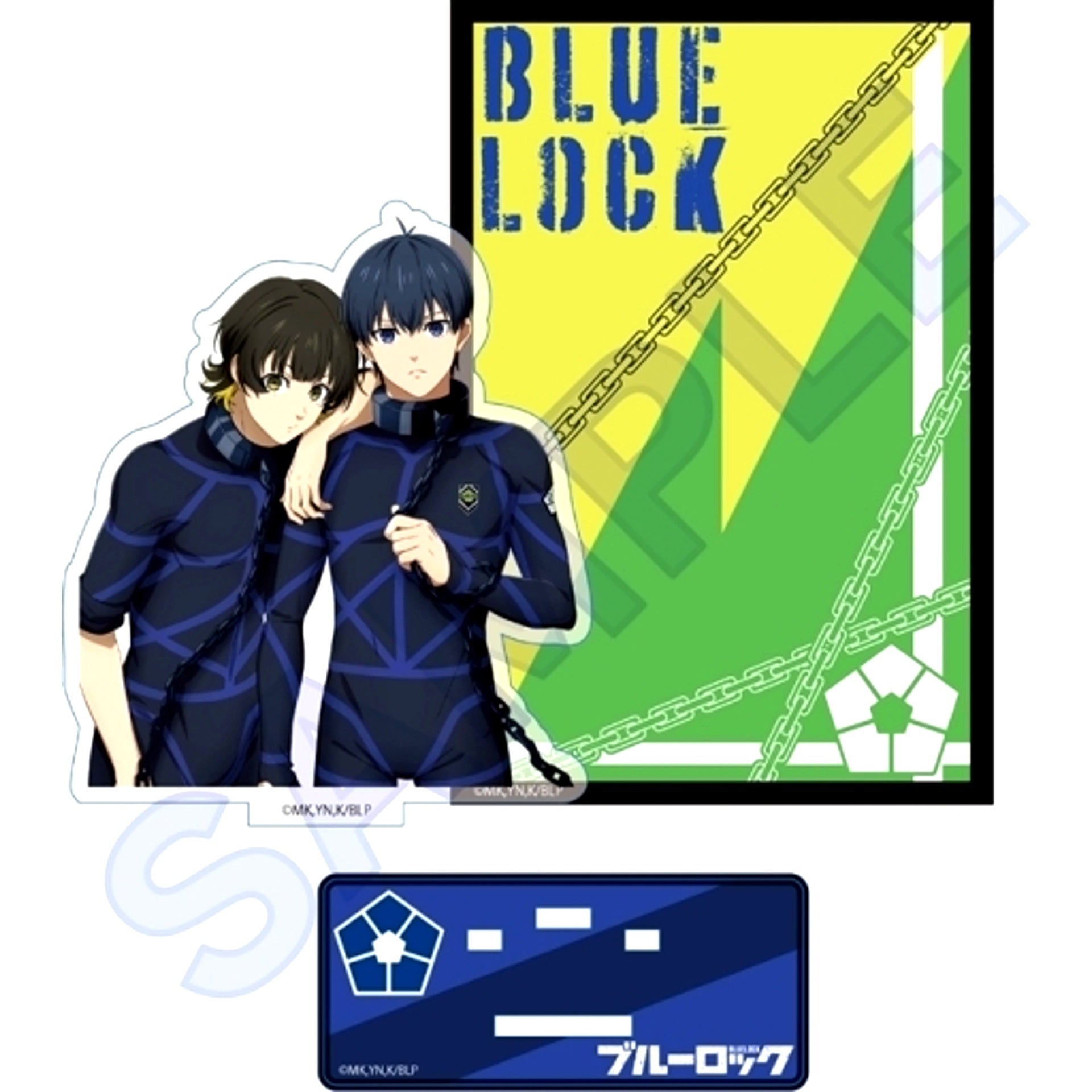 Meguru Bachira and Yoichi Isagi Special Illustration Ver. B Blue Lock Acrylic Stand with Background [USED]