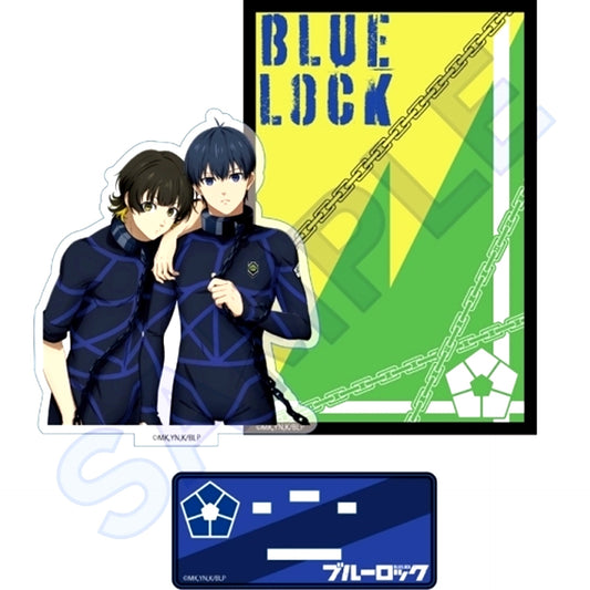 Meguru Bachira and Yoichi Isagi Special Illustration Ver. B Blue Lock Acrylic Stand with Background [USED]