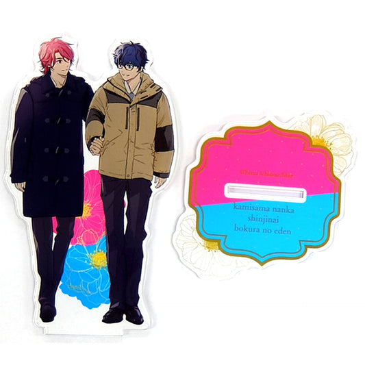 Orito & Riri Holding Hands A-2 Prize Acrylic Stand Prism Chance Kuji Kamisama Nanka Shinjinai Bokura no Eden Online Kuji [USED]