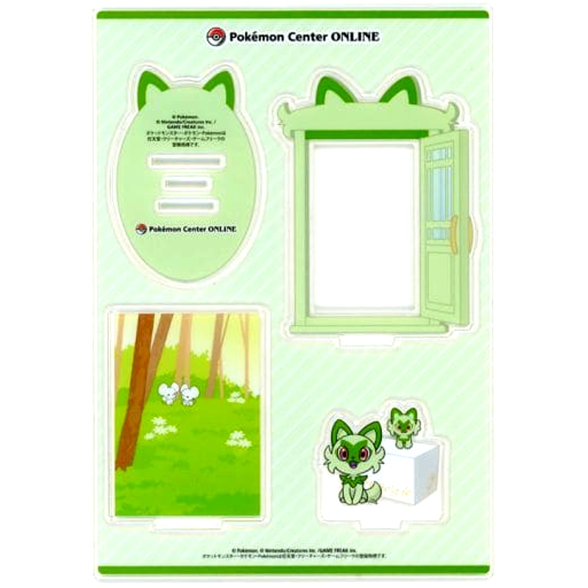 Sprigatito Pokemon Delivery! Acrylic Stand Pokemon Center Online Mini Game Charizard Prize [USED]